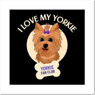 Cute Dog - I Love My Yorkie Posters and Art